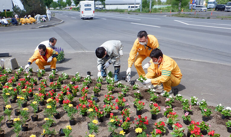 地域の花植え活動